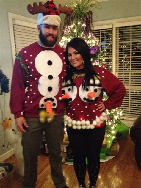 funny ugly christmas sweaters for couples